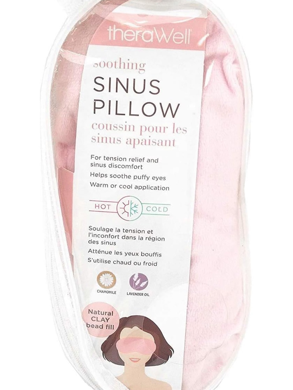 TheraWell Soothing Sinus Pillow - Light Pink